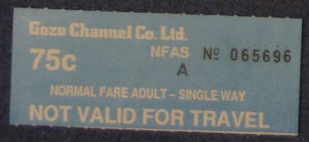 Gozo ferry ticket (April 1992)