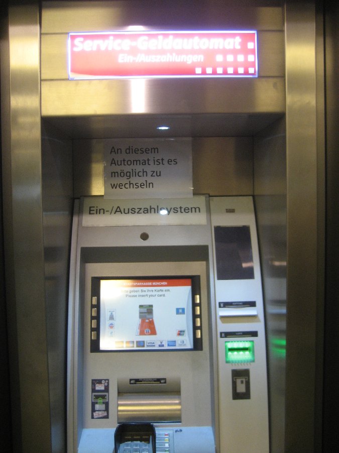 Wechselautomat mit Zettel