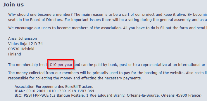 member fee