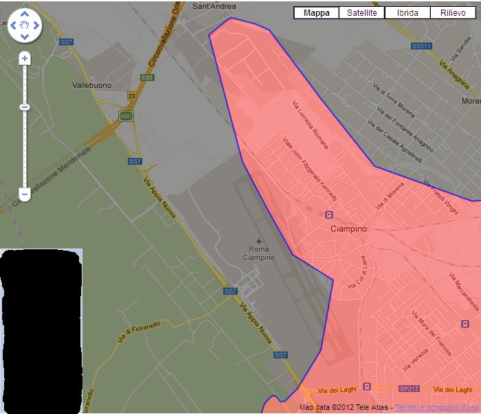 grigio: Comune di Roma<br />rosa: Comune di Ciampino
