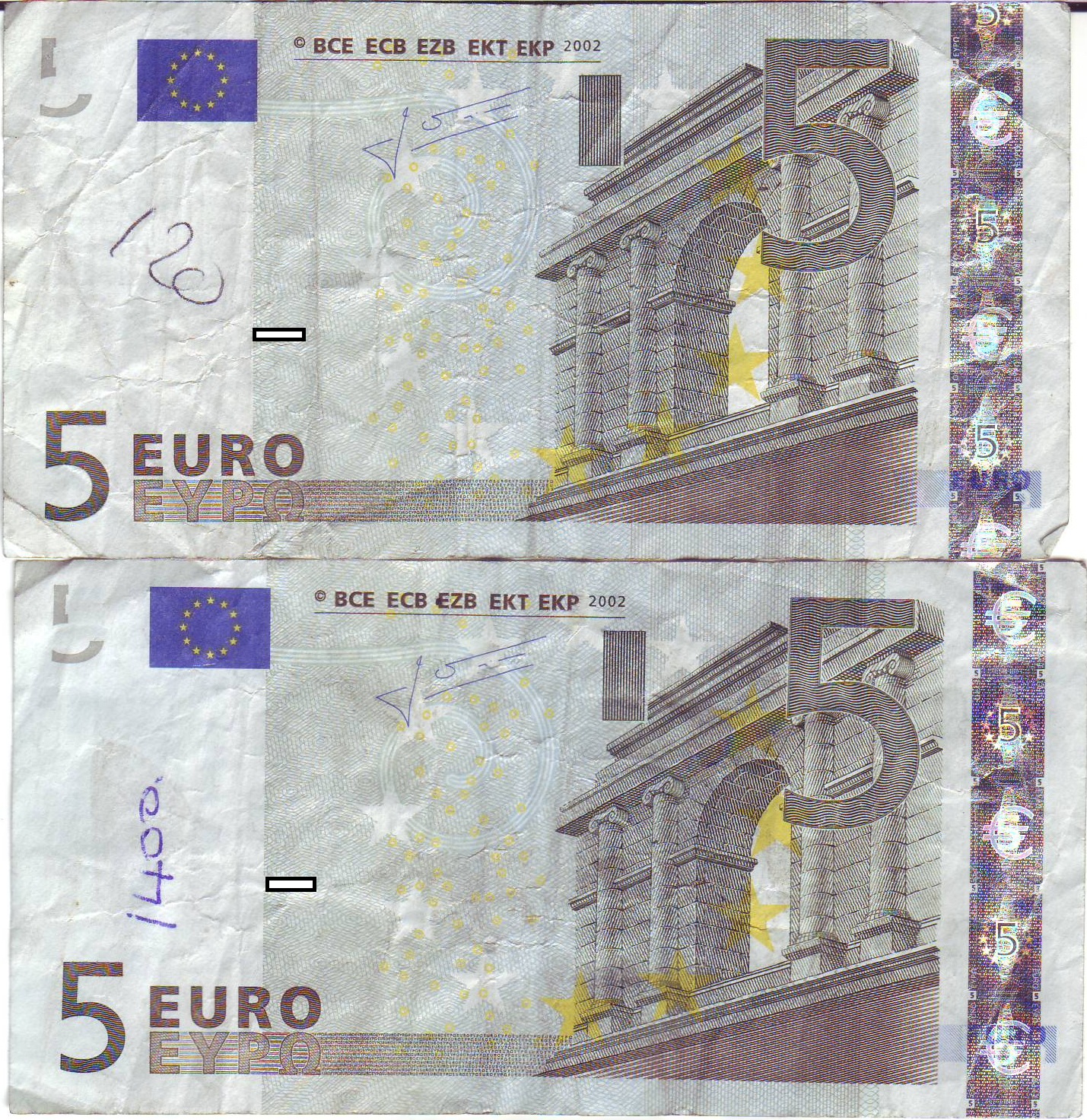 Notes with numbers on them.