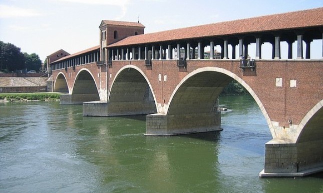 Il ponte coperto sul Ticino a Pavia
